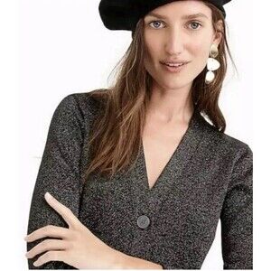 J. Crew Button Down Metallic Sweater Dress Women’s Size Small J7293